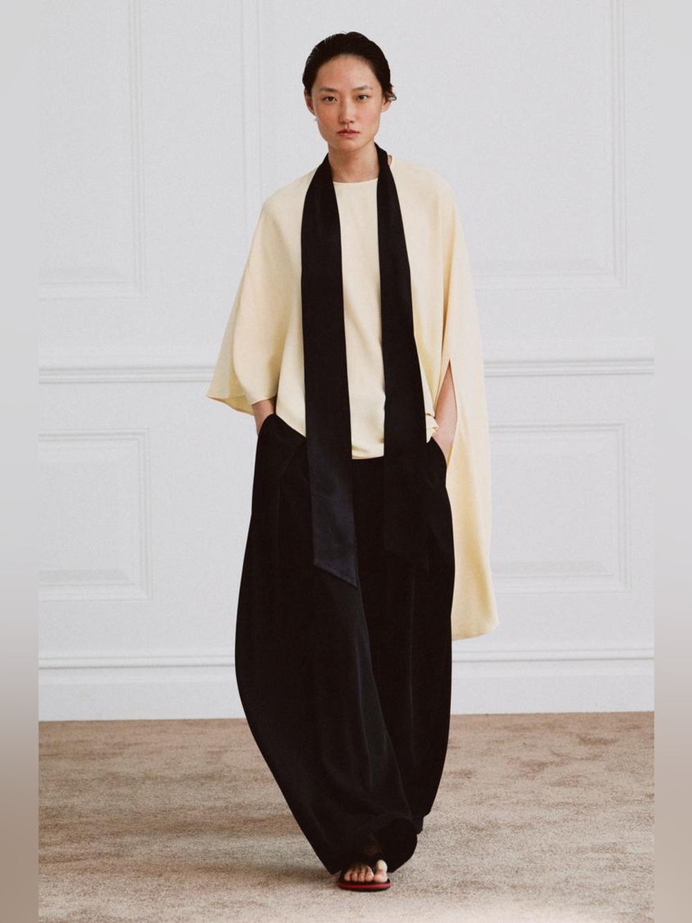 ZARA ZW COLLECTION ASYMMETRIC SCARF BLOUSE - Picture 13 of 15